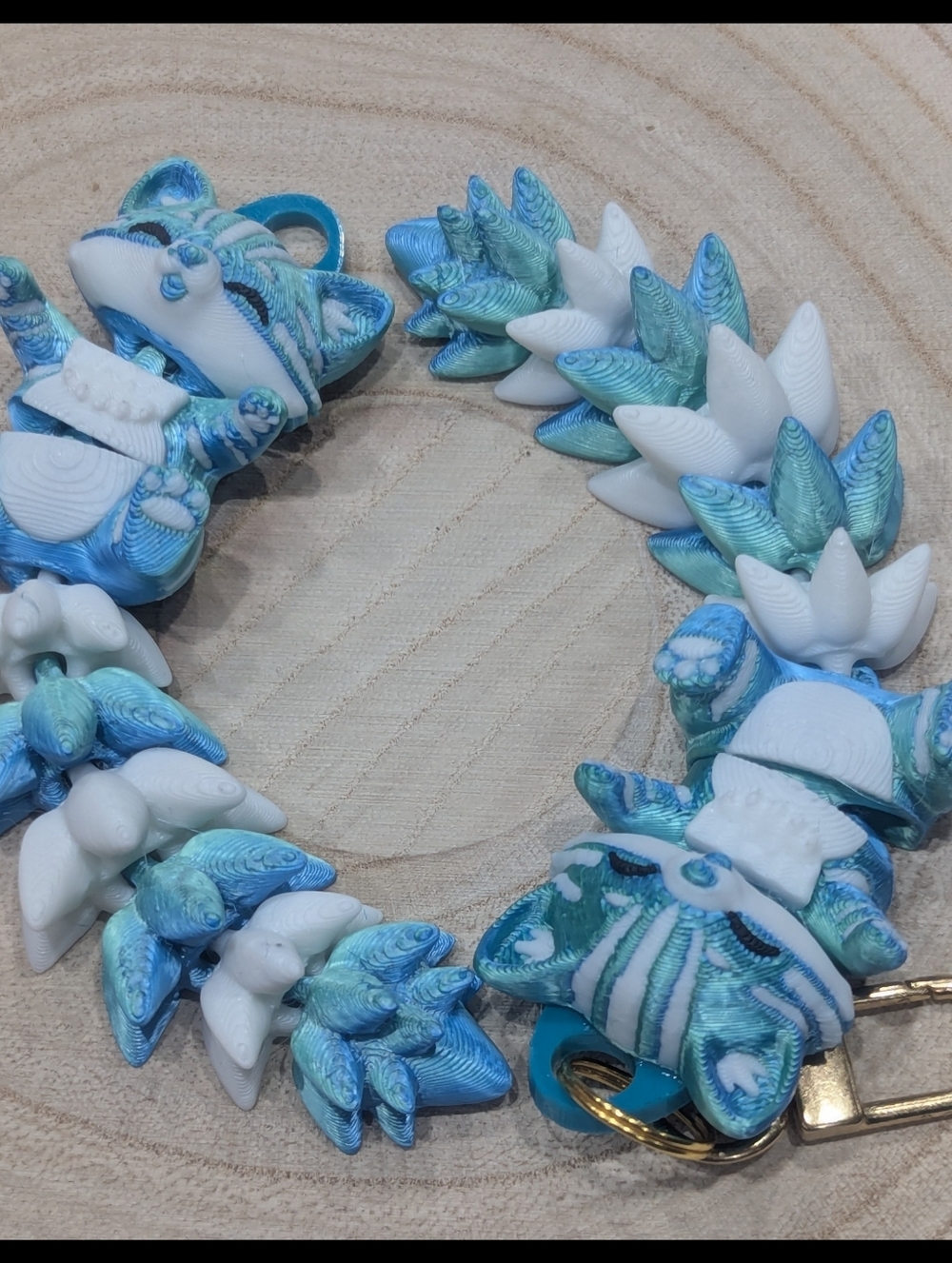 Fluffy Cat Fidget Keychain | 3D Printed Articulated Kitty Phone Backpack Charm - Picture 3 of 7